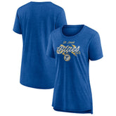 St. Louis Blues Women's Hit the Ice Tri-Blend T-Shirt - Blue T-shirts