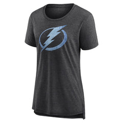 Tampa Bay Lightning Women's Pond Hockey Tri-Blend T-Shirt - Gray T-shirts