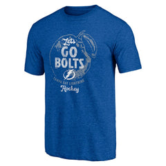 Tampa Bay Lightning Shoot to Score Tri-Blend T-Shirt - Blue T-shirts