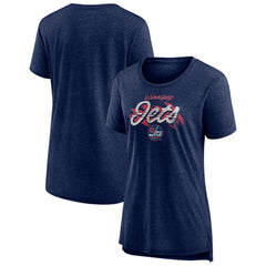 Winnipeg Jets Women's Hit the Ice Tri-Blend T-Shirt - Navy T-shirts