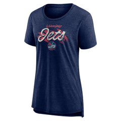 Winnipeg Jets Women's Hit the Ice Tri-Blend T-Shirt - Navy T-shirts