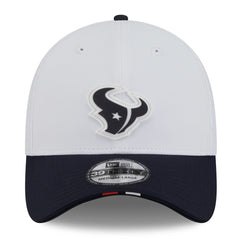 Houston Texans New Era 2025 NFL Training Camp 39THIRTY Flex Hat - White/Navy sale