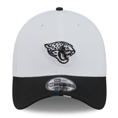 Jacksonville Jaguars New Era 2025 NFL Training Camp 39THIRTY Flex Hat - White/Black for sale