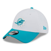 Miami Dolphins New Era 2025 NFL Training Camp 39THIRTY Flex Hat - White/Aqua discount