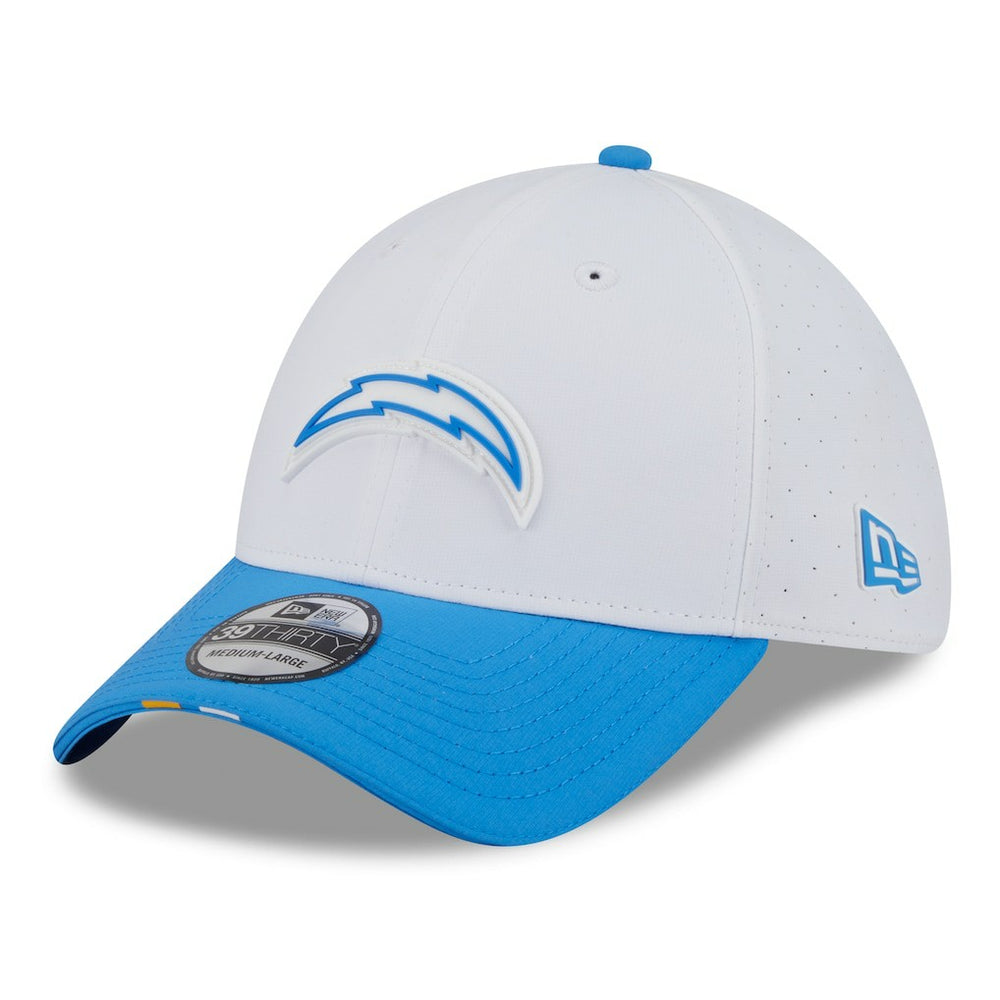 Los Angeles Chargers New Era 2025 NFL Training Camp 39THIRTY Flex Hat - White/Powder Blue sale