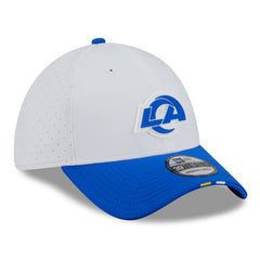 Los Angeles Rams New Era 2025 NFL Training Camp 39THIRTY Flex Hat - White/Royal on sale