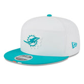 Miami Dolphins New Era 2025 NFL Training Camp Split Panel 9FIFTY Snapback Hat - White/Aqua sale