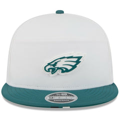 Philadelphia Eagles New Era 2025 NFL Training Camp Split Panel 9FIFTY Snapback Hat - White/Midnight Green sale