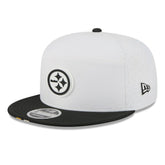 Pittsburgh Steelers New Era 2025 NFL Training Camp Split Panel 9FIFTY Snapback Hat - White/Black outlet