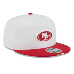 San Francisco 49ers New Era 2025 NFL Training Camp Split Panel 9FIFTY Snapback Hat - White/Scarlet sale