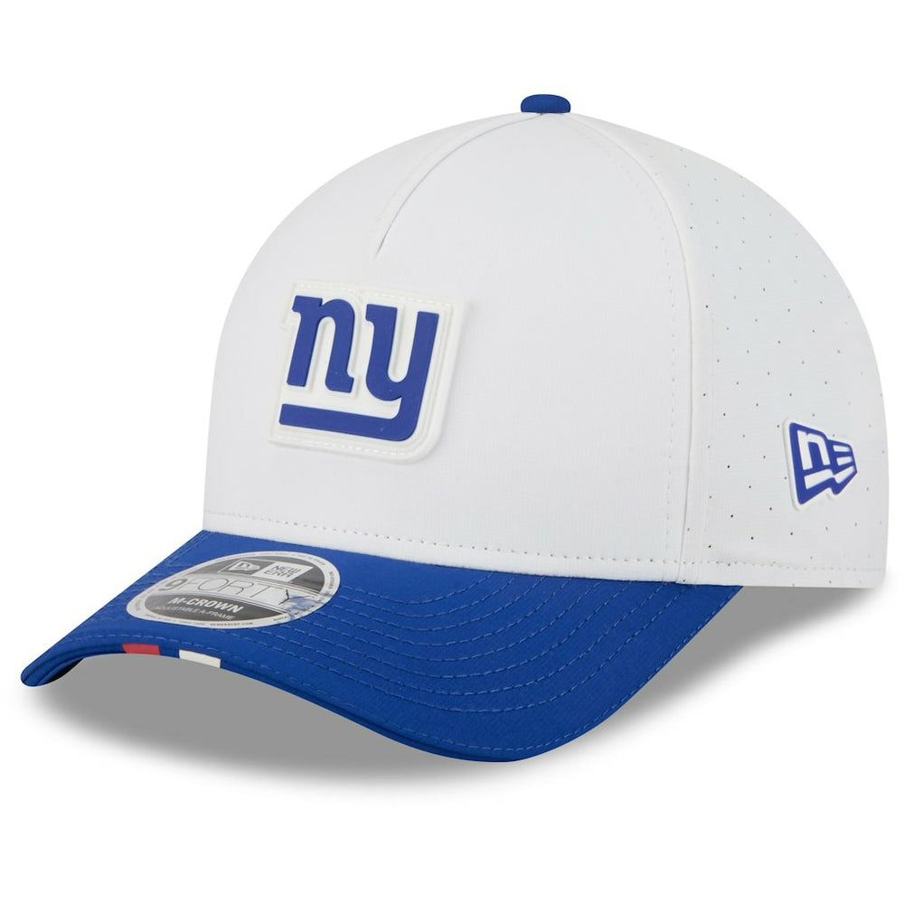 New York Giants New Era 2025 NFL Training Camp A-Frame 9FORTY Adjustable Hat - White/Royal on sale