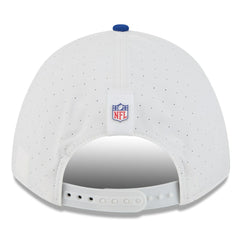 New York Giants New Era 2025 NFL Training Camp A-Frame 9FORTY Adjustable Hat - White/Royal on sale
