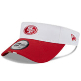 San Francisco 49ers New Era 2025 NFL Training Camp Adjustable Visor - White/Scarlet cheap