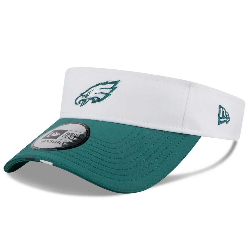 Philadelphia Eagles New Era 2025 NFL Training Camp Adjustable Visor - White/Midnight Green on sale