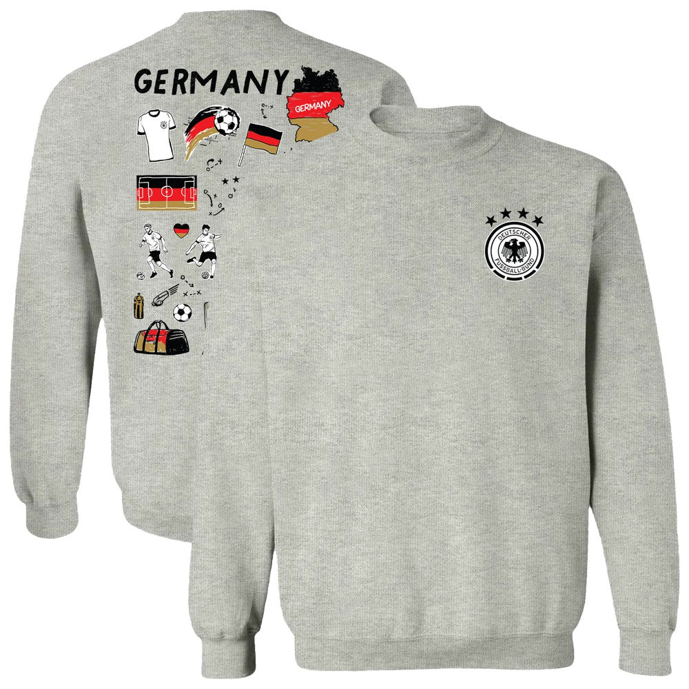 Germany National Team Vive La Fete Women's Impressions Artwork Pullover Sweatshirt for sale - Gray
