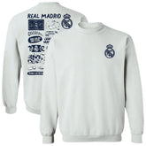 Real Madrid Vive La Fete Women's Impressions Artwork Pullover Sweatshirt Discount - White
