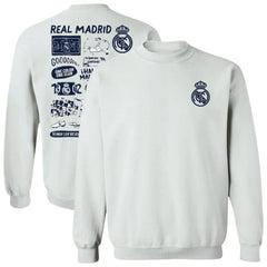 Real Madrid Vive La Fete Women's Impressions Artwork Pullover Sweatshirt Discount - White