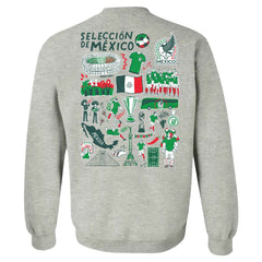 Mexico National Team Vive La Fete Women's Impressions Artwork Pullover Sweatshirt for sale - Gray