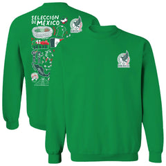 Mexico National Team Vive La Fete Women's Impressions Artwork Pullover Sweatshirt for sale - Green