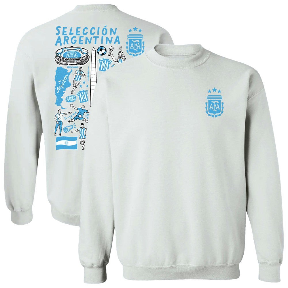 Argentina National Team Vive La Fete Women's Impressions Artwork Pullover Sweatshirt for sale - White