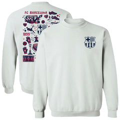 Barcelona Vive La Fete Women's Impressions Artwork Pullover Sweatshirt on sale - White