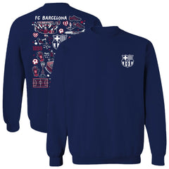 Barcelona Vive La Fete Women's Impressions Artwork Pullover Sweatshirt on sale - Navy