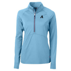 Arizona Diamondbacks Cutter & Buck Women's Raglan Adapt Eco Knit Stretch Recycled Half-Zip Top Powder Blue