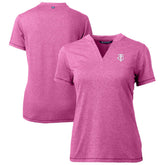 Minnesota Twins Cutter & Buck Forge Heathered Stretch Blade Top Light Pink