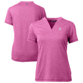 Detroit Tigers Cutter & Buck Forge Heathered Stretch Blade Top Light Pink