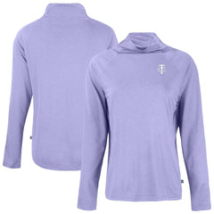 Minnesota Twins Cutter & Buck Women's Coastline Epic Comfort Eco Recycled Funnel Neck Pullover Top Lavender