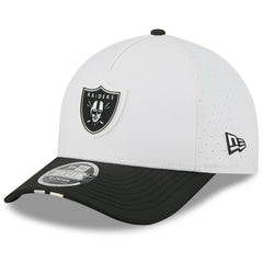 Las Vegas Raiders New Era Youth 2025 NFL Training Camp A-Frame 9FORTY Adjustable Hat - White/Black cheap
