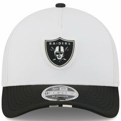 Las Vegas Raiders New Era Youth 2025 NFL Training Camp A-Frame 9FORTY Adjustable Hat - White/Black cheap