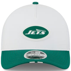 New York Jets New Era Youth 2025 NFL Training Camp A-Frame 9FORTY Adjustable Hat - White/Green sale