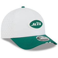 New York Jets New Era Youth 2025 NFL Training Camp A-Frame 9FORTY Adjustable Hat - White/Green sale
