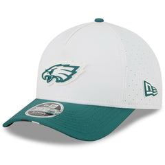 Philadelphia Eagles New Era Youth 2025 NFL Training Camp A-Frame 9FORTY Adjustable Hat - White/Midnight Green discount