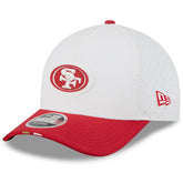 San Francisco 49ers New Era Youth 2025 NFL Training Camp A-Frame 9FORTY Adjustable Hat - White/Scarlet discount