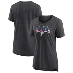 St. Louis Blues Women's Proud Tri-Blend T-Shirt - Gray T-shirts