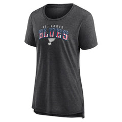 St. Louis Blues Women's Proud Tri-Blend T-Shirt - Gray T-shirts