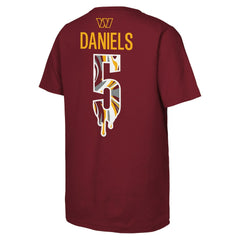 Jayden Daniels Washington Commanders Outerstuff Youth Mainliner Drip Player Name & Number T-Shirt - Burgundy on sale