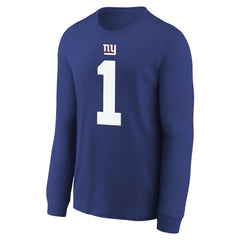 Malik Nabers New York Giants Youth Player Name & Number Long Sleeve T-Shirt - Royal on sale