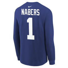 Malik Nabers New York Giants Youth Player Name & Number Long Sleeve T-Shirt - Royal on sale