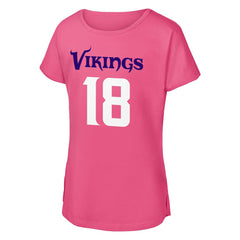 Justin Jefferson Minnesota Vikings Outerstuff Girls Youth Player Name & Number T-Shirt - Pink for sale