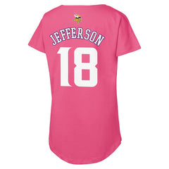Justin Jefferson Minnesota Vikings Outerstuff Girls Youth Player Name & Number T-Shirt - Pink for sale
