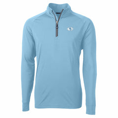San Francisco 49ers Cutter & Buck Raglan Adapt Eco Knit Stretch Recycled Quarter-Zip Top - Powder Blue for sale