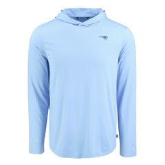 New England Patriots Men's Cutter & Buck Coastline Epic Comfort Eco Recycled Men's Hooded Shirt - Powder Blue discount