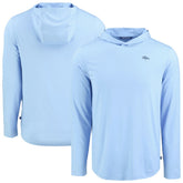 Denver Broncos Men's Cutter & Buck Coastline Epic Comfort Eco Recycled Men's Hooded Shirt - Powder Blue discount