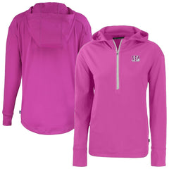 Cincinnati Bengals Cutter & Buck Women's Daybreak Eco Recycled Half-Zip Hoodie - Pink for sale