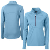 Los Angeles Chargers Cutter & Buck Women's Adapt Eco Knit Stretch Recycled Half-Zip Top - Powder Blue sale