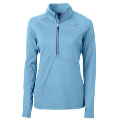 Los Angeles Chargers Cutter & Buck Women's Adapt Eco Knit Stretch Recycled Half-Zip Top - Powder Blue sale