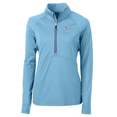 Houston Texans Cutter & Buck Women's Adapt Eco Knit Stretch Recycled Half-Zip Top - Powder Blue online